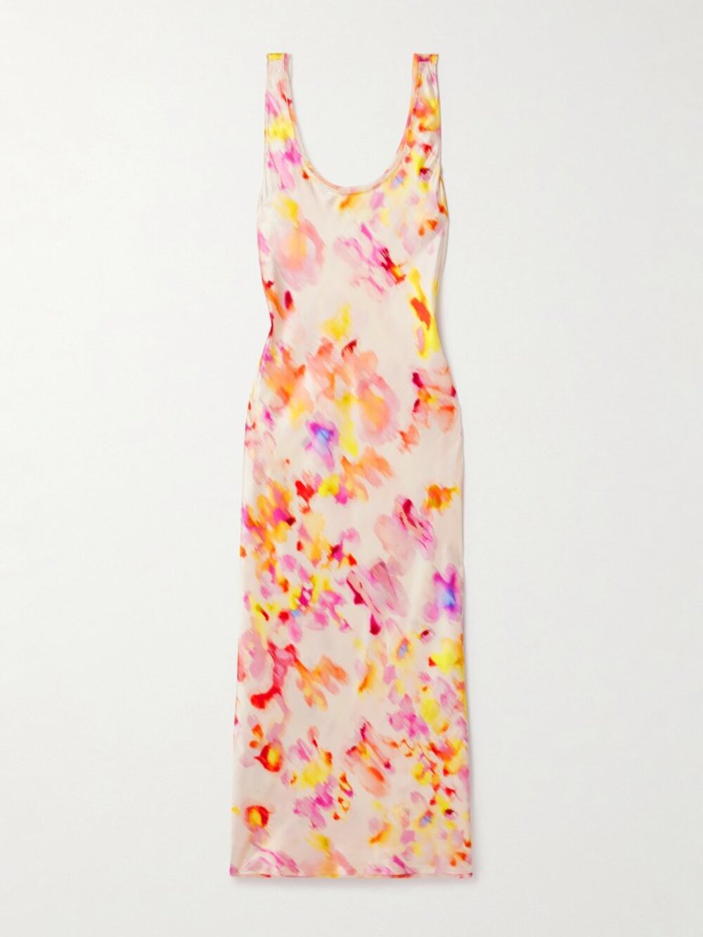 LA LIGNE - printed silk-satin midi dress M